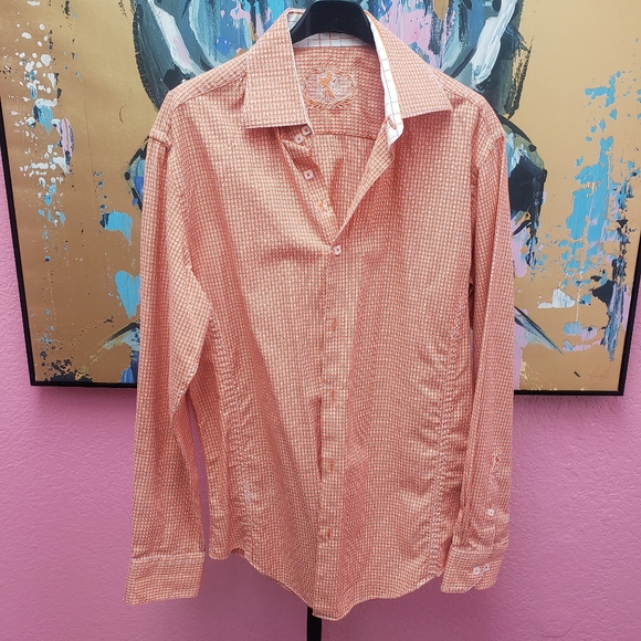 Bugatchi Other - Bugatchi Slim Fit Orange Button Down Shirt